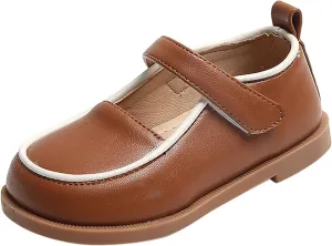 Fashion Autumn Girls Casual Shoes Flat Lightweight Solid Color Hook Loop Dress Shoes Simple Boot 10