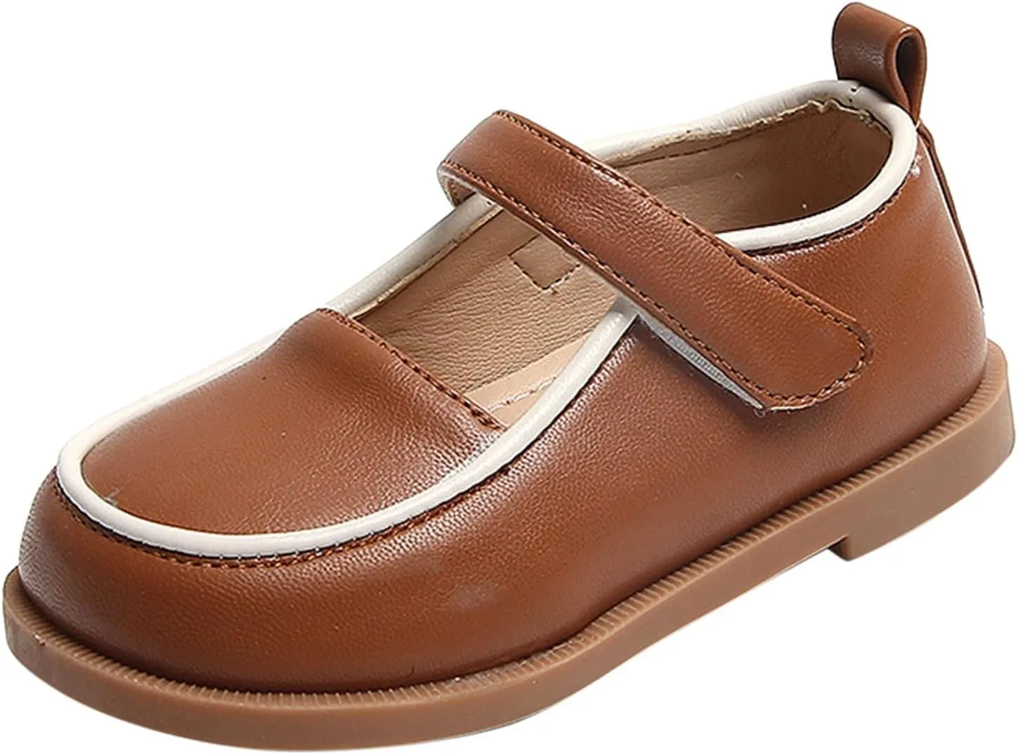 Fashion Autumn Girls Casual Shoes Flat Lightweight Solid Color Hook Loop Dress Shoes Simple Boot 10