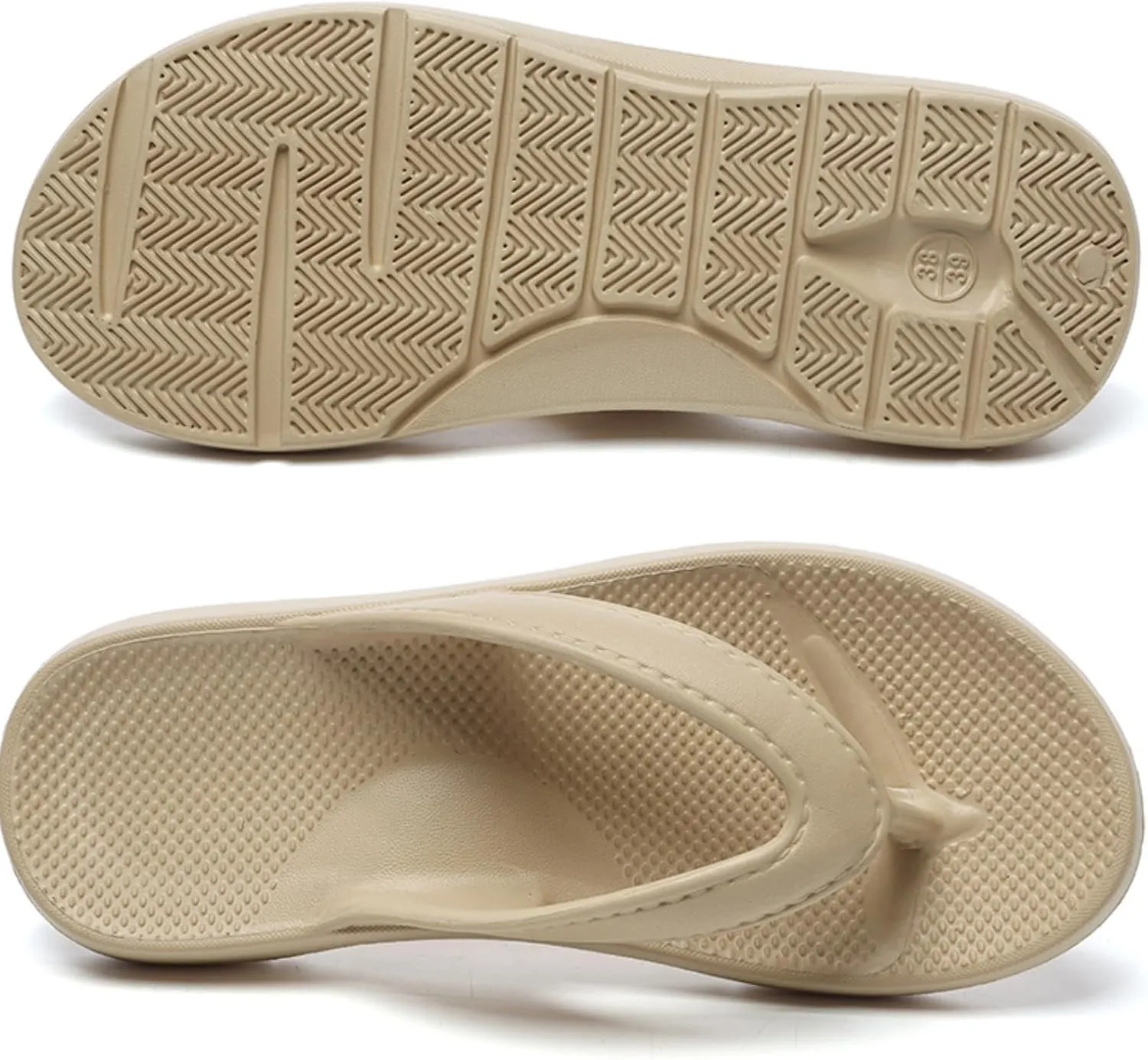 Flip Flops for Women Men with Arch Support Unisex Lightweight Sandals with Cushioned Shock-Absorbing Sole Comfort Orthotic Sandals for Walking&Beach