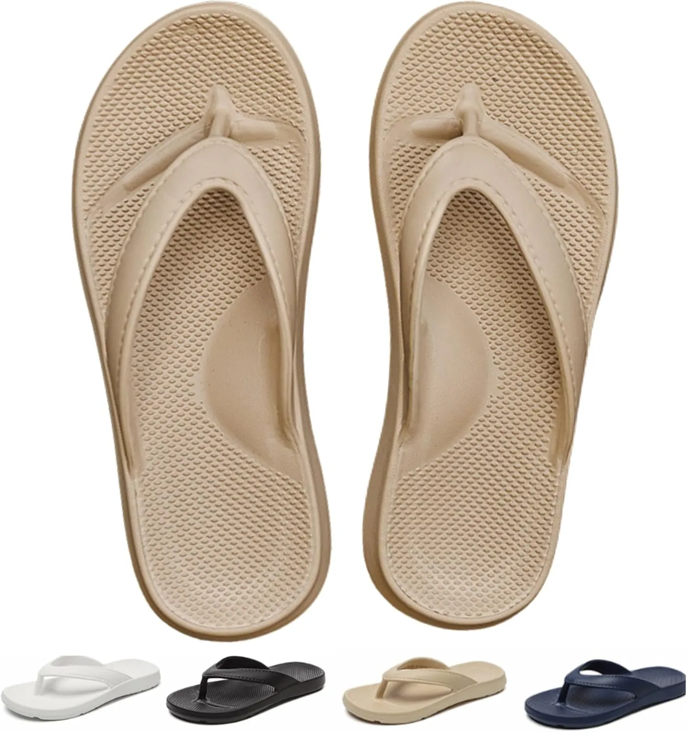 Flip Flops for Women Men with Arch Support Unisex Lightweight Sandals with Cushioned Shock-Absorbing Sole Comfort Orthotic Sandals for Walking&Beach