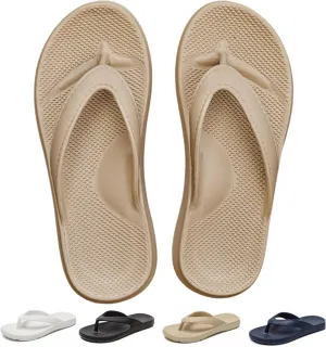 Flip Flops for Women Men with Arch Support Unisex Lightweight Sandals with Cushioned Shock-Absorbing Sole Comfort Orthotic Sandals for Walking&Beach