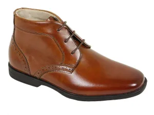 Florsheim 22564 Leather Boy's Shoe - Mid-top - Cogn
