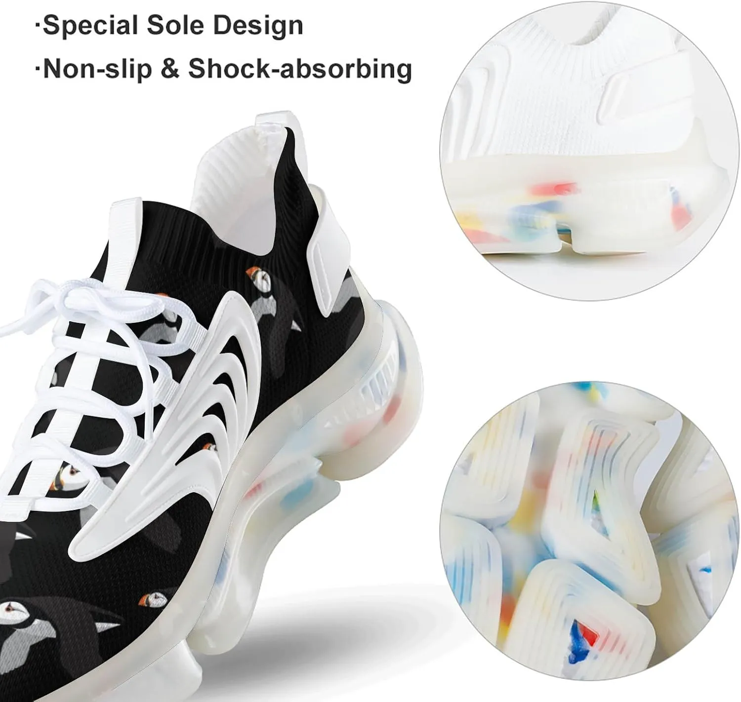Flying Puffins Men's Running Shoes Lightweight Walking Shoe Breathable Sneaker