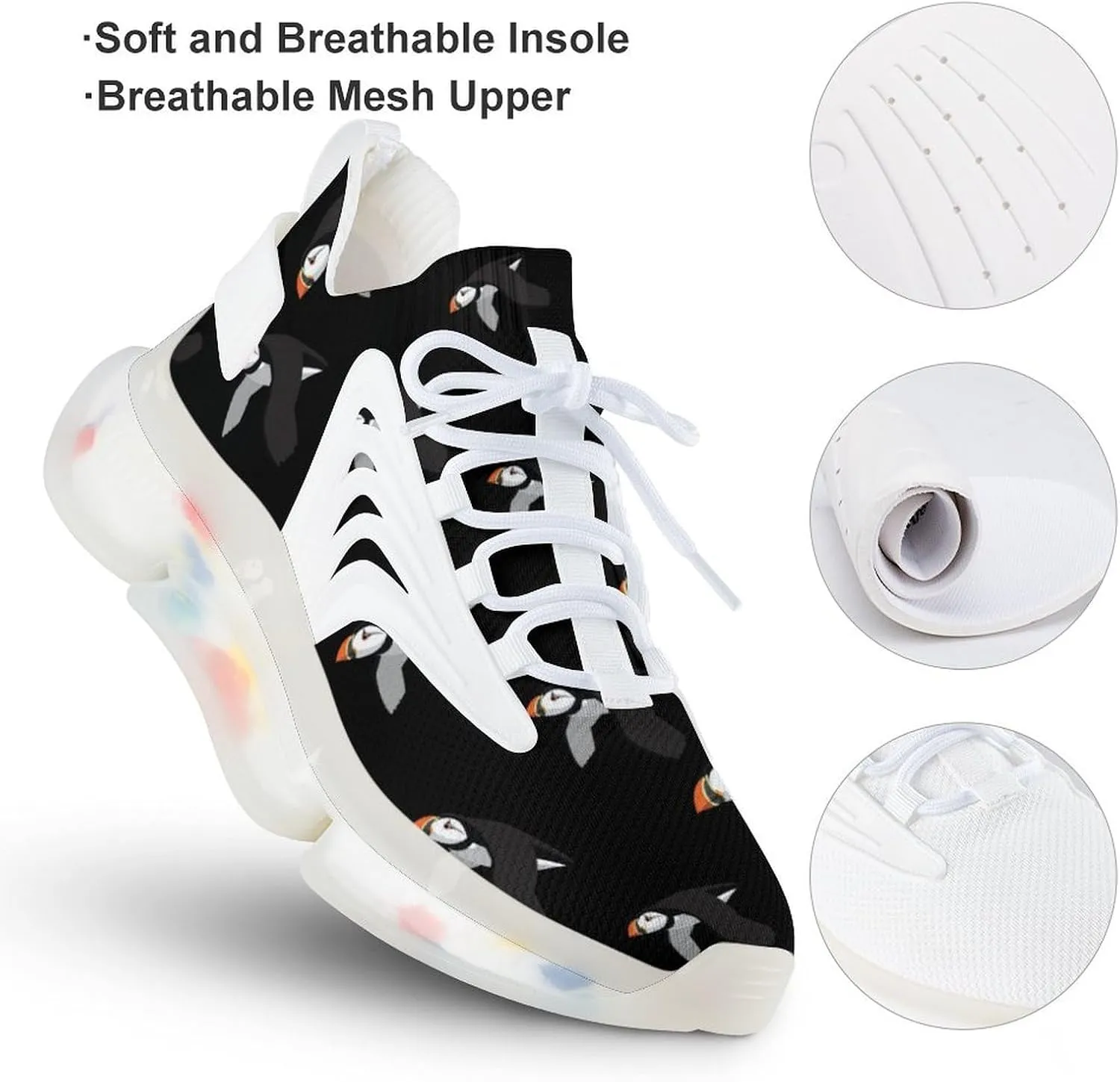 Flying Puffins Men's Running Shoes Lightweight Walking Shoe Breathable Sneaker