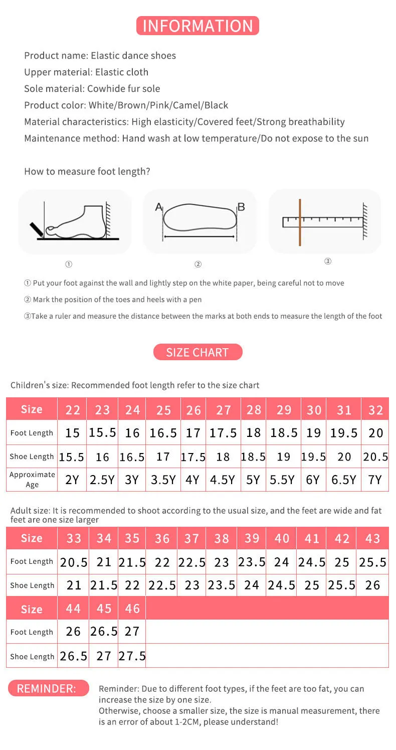 Full Elastic Cloth Dance Shoes Soft Sole Exercise Ballet Shoes