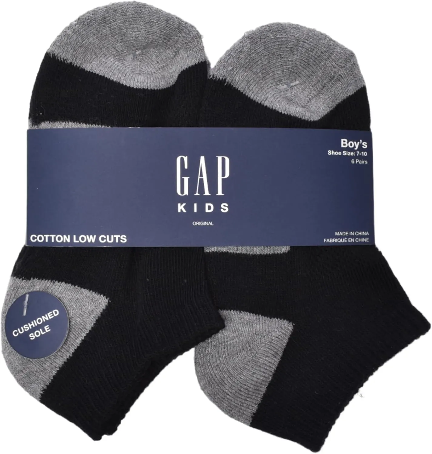 GAP Boys' Core Low Cut, 6-Pack Kids Socks, Soft & Stretchy, Comfortable