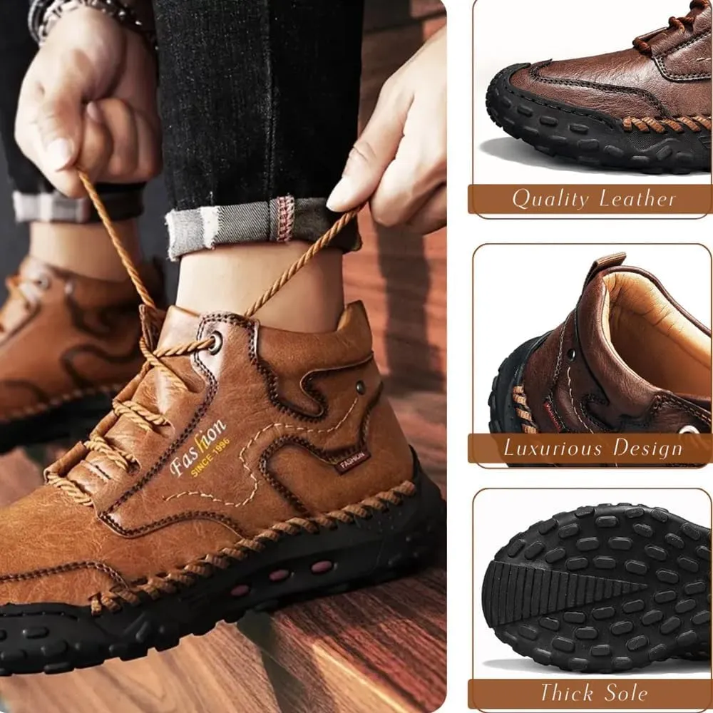 Giltpeak Tanner Shoes Men, Full-Grain Leather Oxford with Non Slip Rubber, Orthopedic Stylish MenS Boots