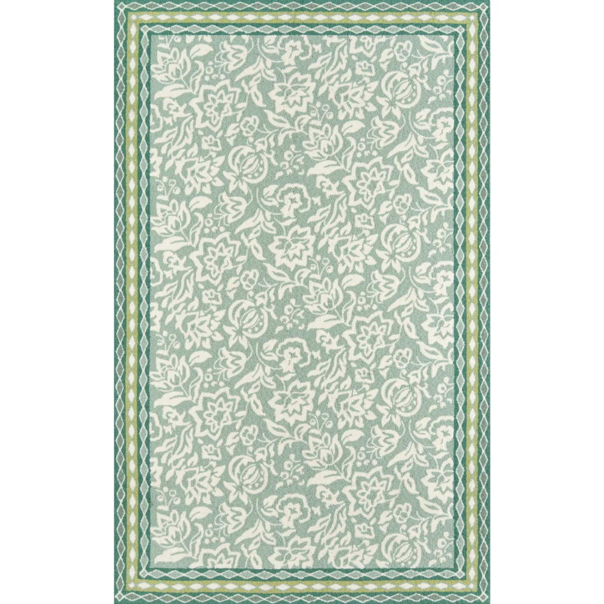 Hampton Court Green All-Weather Indoor/Outdoor Area Rug