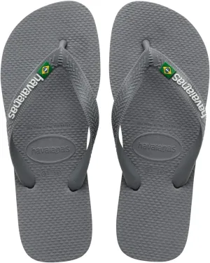 Havaianas Men's Brazil Logo Flip flops - Spring and Summer Sandals for Women - Steel Grey, 13