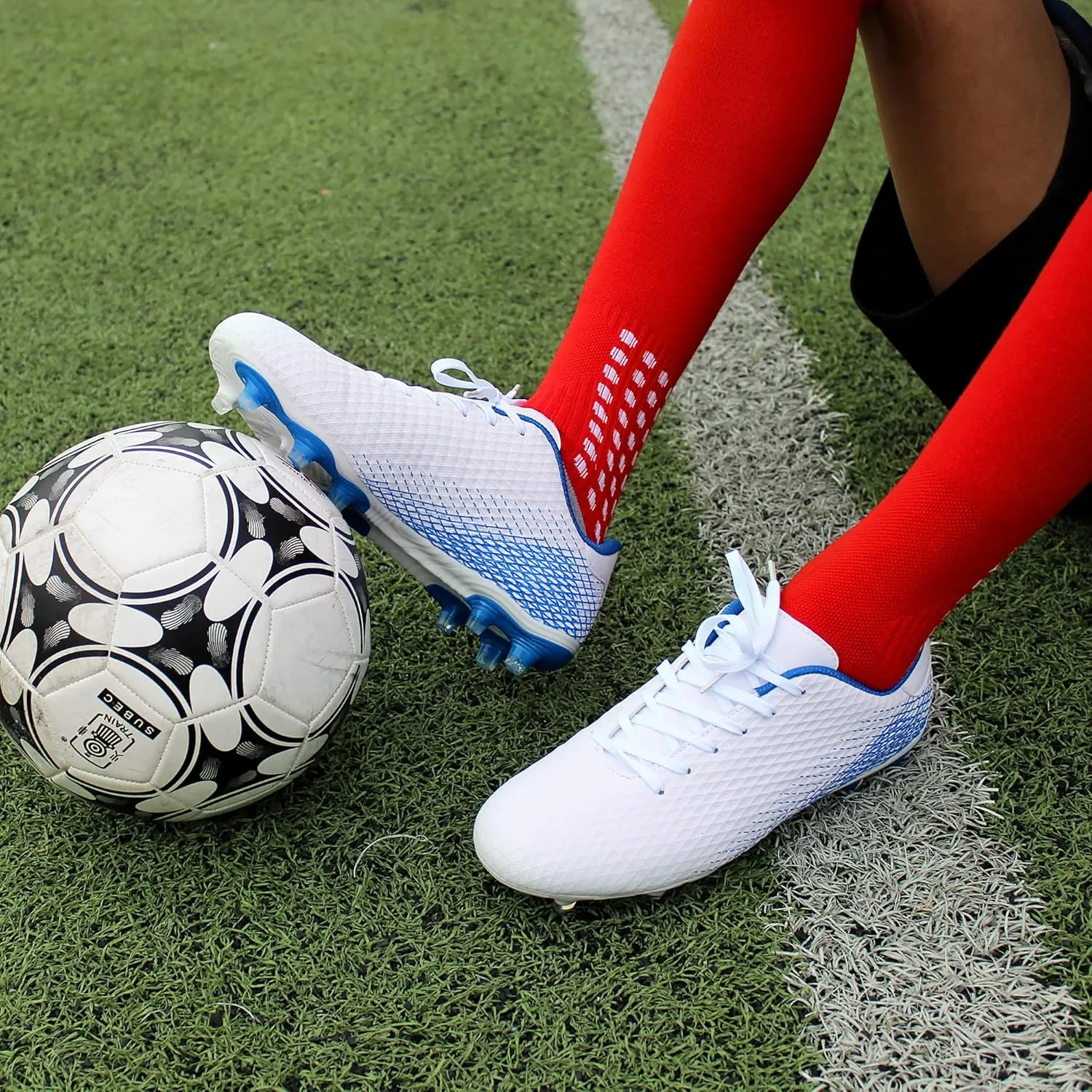 Hawkwell Men's Athletic Soccer Shoes Big Kids Youth Outdoor Training Firm Ground Soccer Cleats