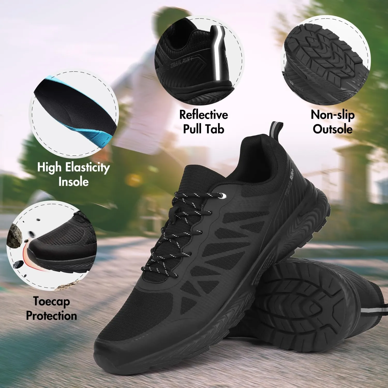 Hawkwell Men's Plus Size Outdoor Trail Running Shoes US Size 13 14 15 16 17 18 19