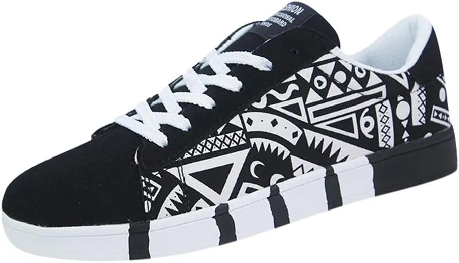 Hbeylia Fashion Sneakers For Women Men Couples Casual Hip Hop Hipster Graffiti Lace Up Low Top Canvas Shoes Comfortable Play Sneakers Walking Driving Sport Running Skateboard Shoes For Boys Girls