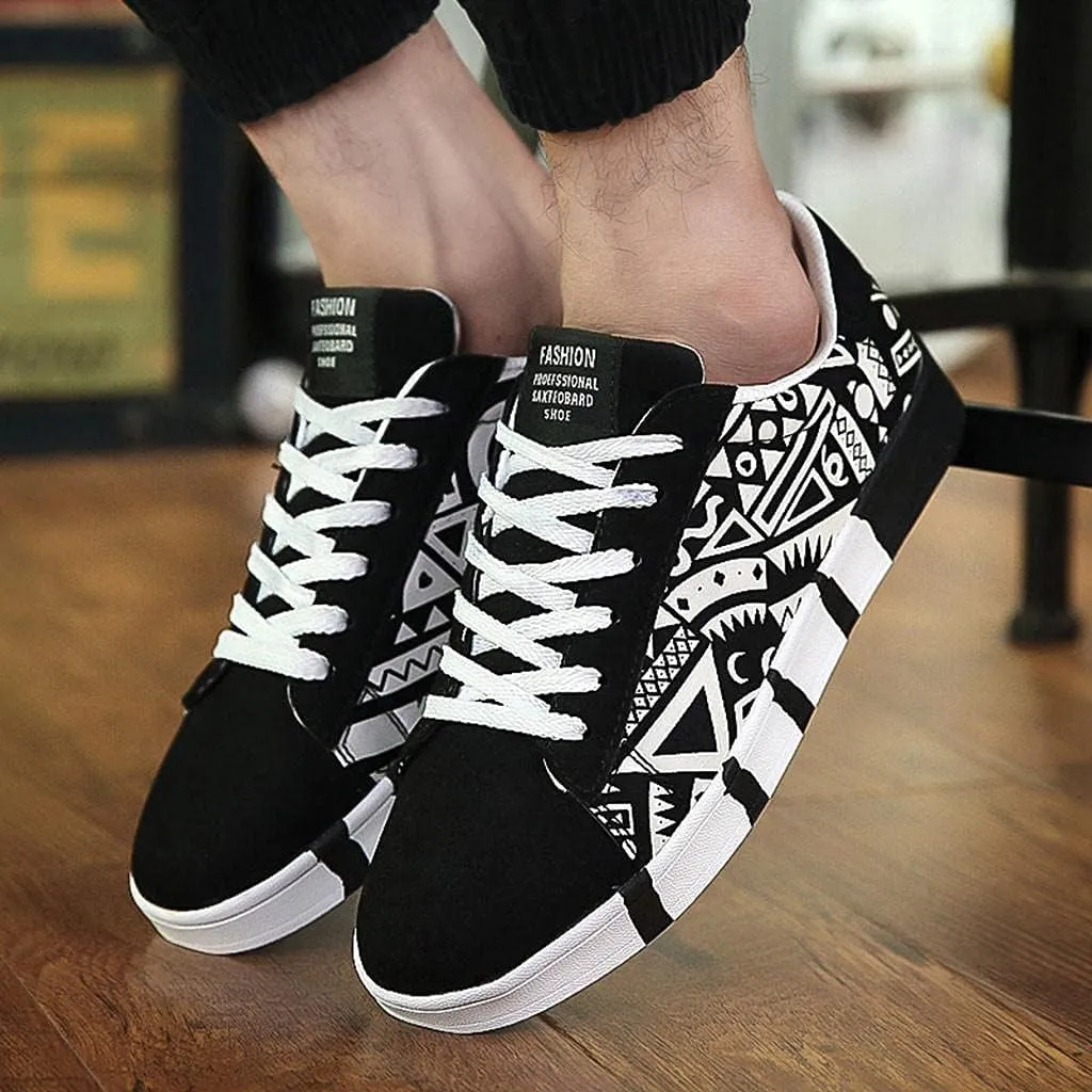 Hbeylia Fashion Sneakers For Women Men Couples Casual Hip Hop Hipster Graffiti Lace Up Low Top Canvas Shoes Comfortable Play Sneakers Walking Driving Sport Running Skateboard Shoes For Boys Girls