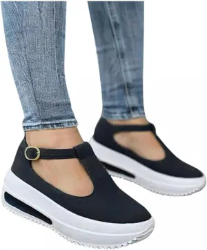 Hbeylia Platform Fashion Sneakers with Arch Support for Women Comfort Casual Chunky Bottom High Heels Slip On Loafers Low Top Walking Shoes Fall Dress Work Sandals Shoes for Ladies