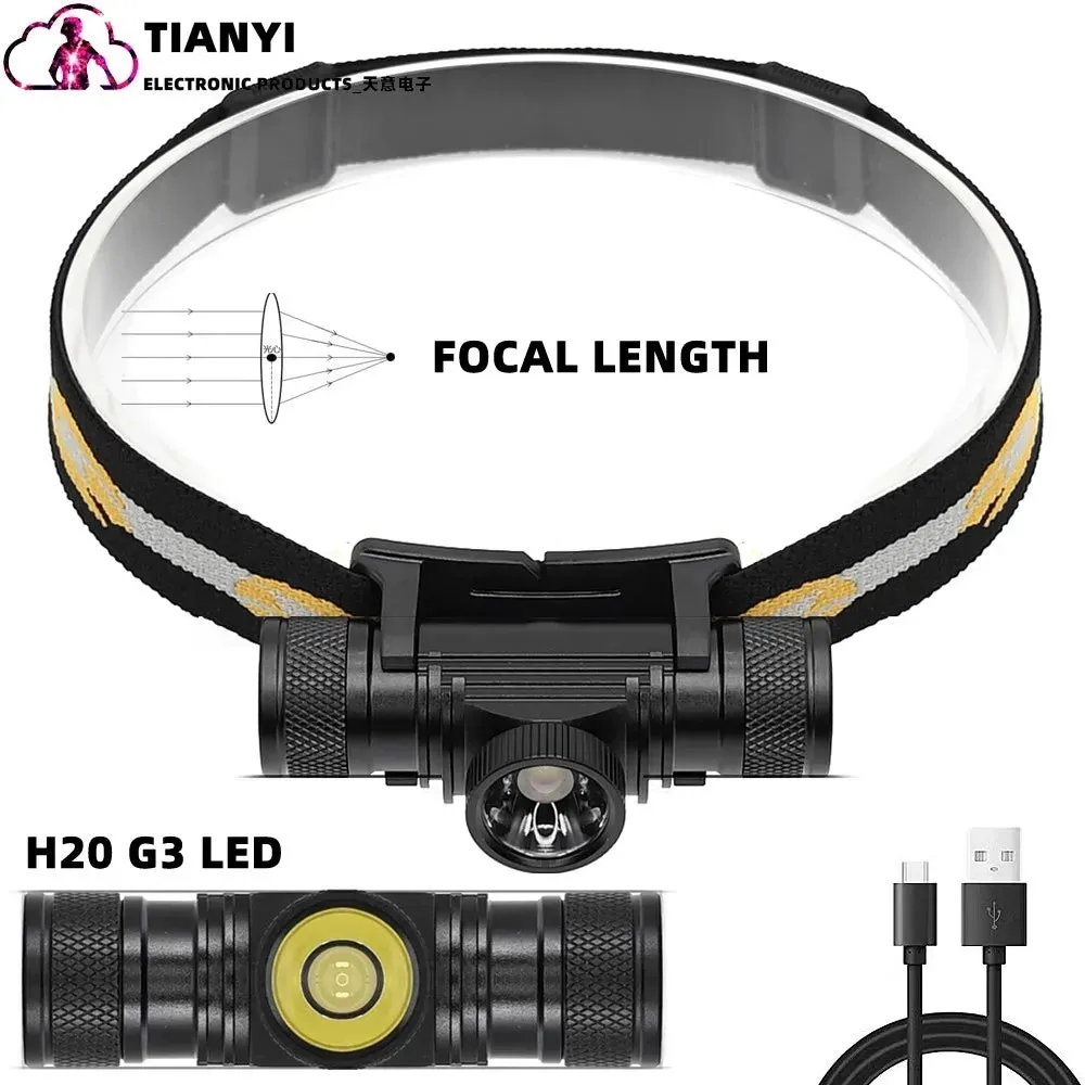 Headlights - Powerful rechargeable, focusing 1000 lumen headlights for ultra-bright lighting for hiking, mountaineering ，camping