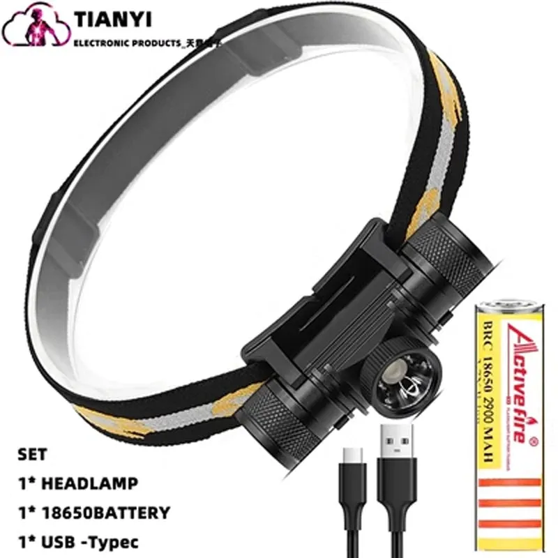 Headlights - Powerful rechargeable, focusing 1000 lumen headlights for ultra-bright lighting for hiking, mountaineering ，camping