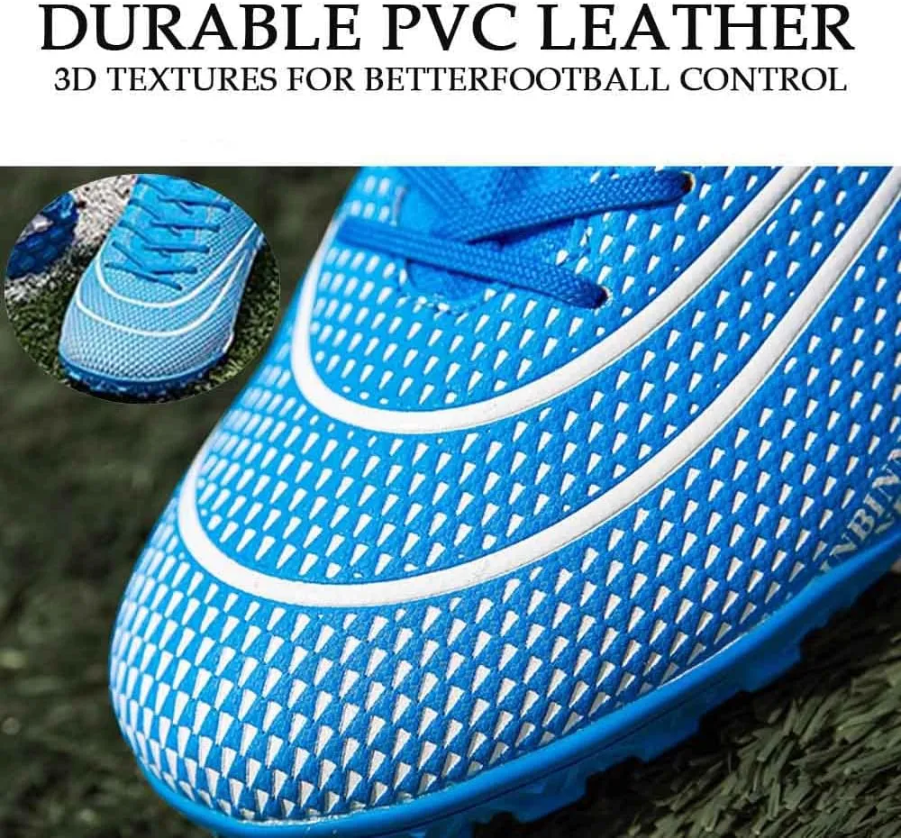 HESBITEUL Mens Athletic Outdoor Indoor Comfortable Soccer Shoes Boys Football Student Cleats Sneaker Shoes High Gripping Power