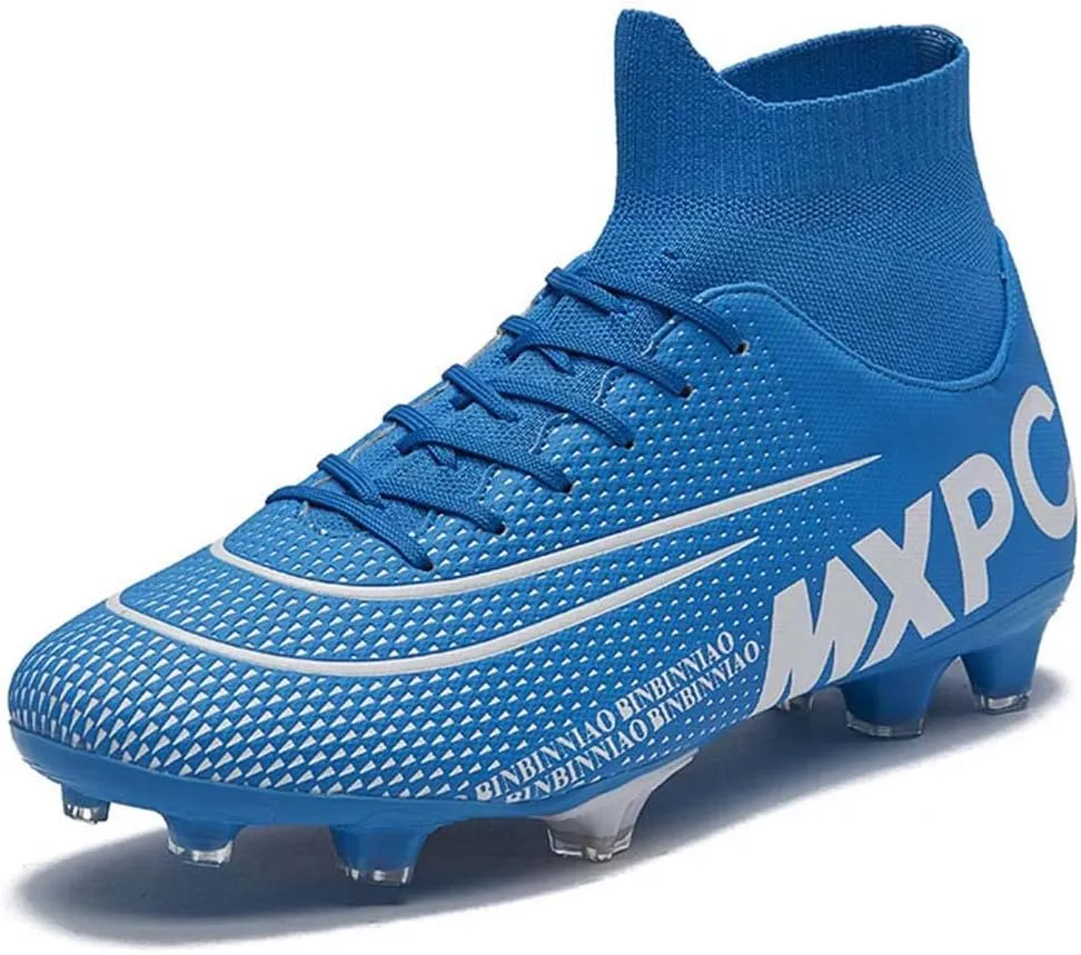 HESBITEUL Mens Athletic Outdoor Indoor Comfortable Soccer Shoes Boys Football Student Cleats Sneaker Shoes High Gripping Power