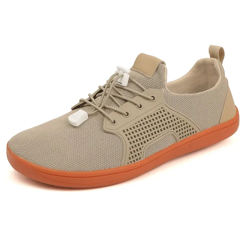 Hnzxzm Barefoot Sneakers Adult Cross-Trainer Wide Toe Box Men's Wide Minimalist Zero Drop Sole Casual Knitting Walking Shoes Large Size