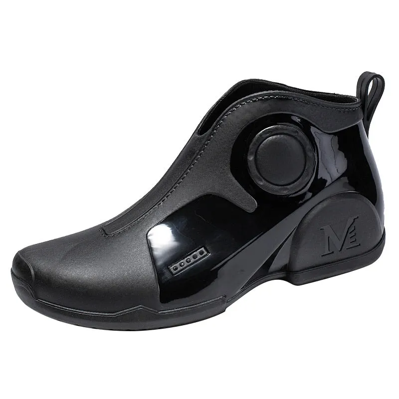 Hnzxzm New Men's Outdoor Non-slip Hiking Shoes Shaxi Fishing Rain Boots Black Work Shoes Durable Waterproof Rubber Fishing Shoes
