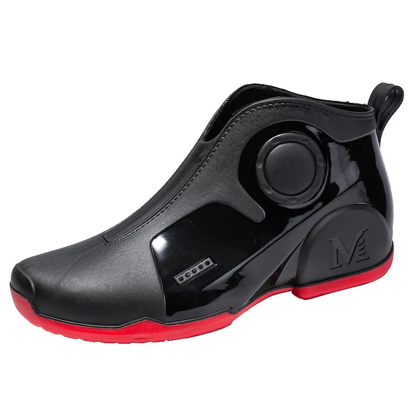 Hnzxzm New Men's Outdoor Non-slip Hiking Shoes Shaxi Fishing Rain Boots Black Work Shoes Durable Waterproof Rubber Fishing Shoes