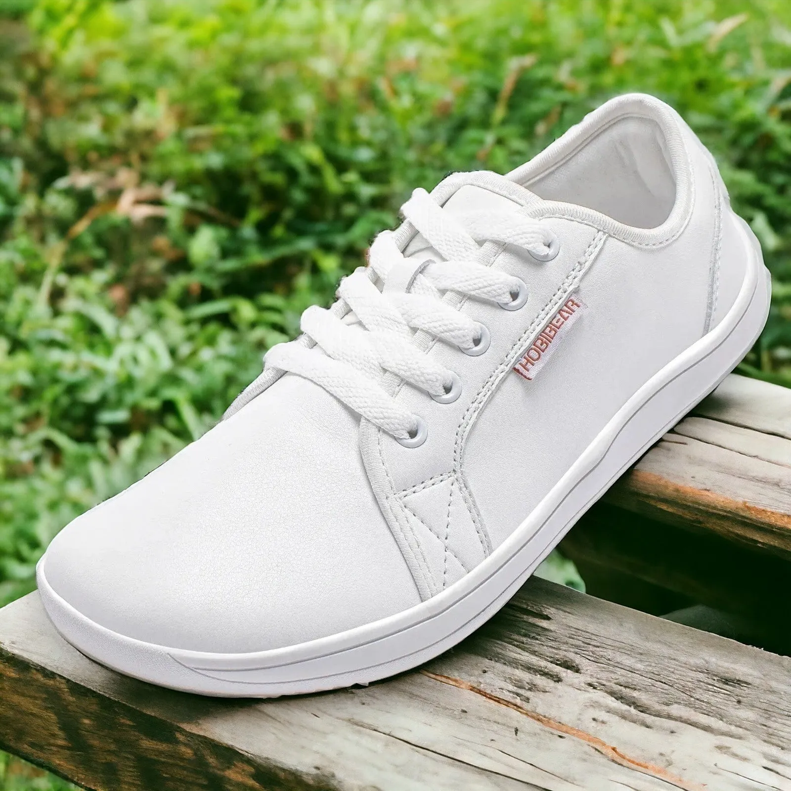 HOBIBEAR Women's Minimalist Barefoot Shoes - Wide Toe Zero Drop Leather Fashion Sneakers