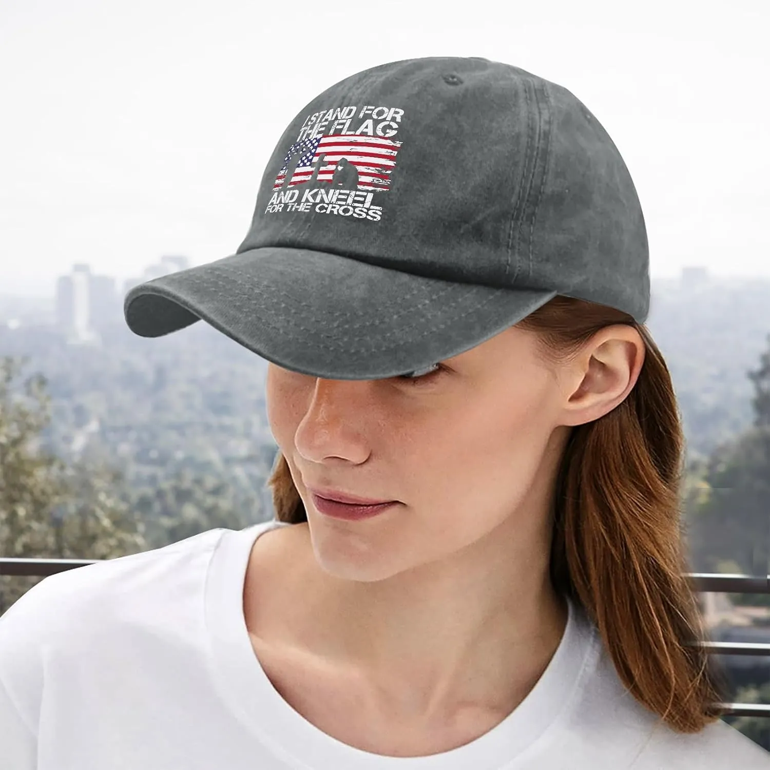 I Stands for The Flag and Kneels for The Cross Flag Mens Baseball Hats Cool Hats for Women Breathable Cap Sun Hat