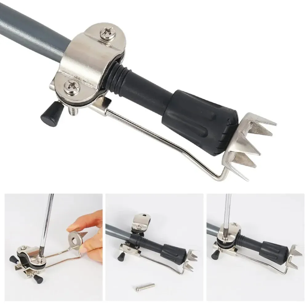 Ice Claw Crampon Stainless Steel Hiking Grip Crutches Anti-skid Non Slip for Winter Outdoor Snow Mountaineering Claw