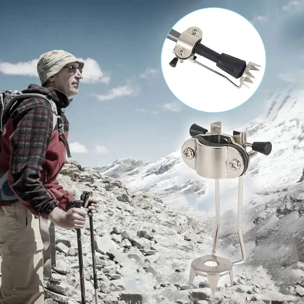Ice Claw Crampon Stainless Steel Hiking Grip Crutches Anti-skid Non Slip for Winter Outdoor Snow Mountaineering Claw