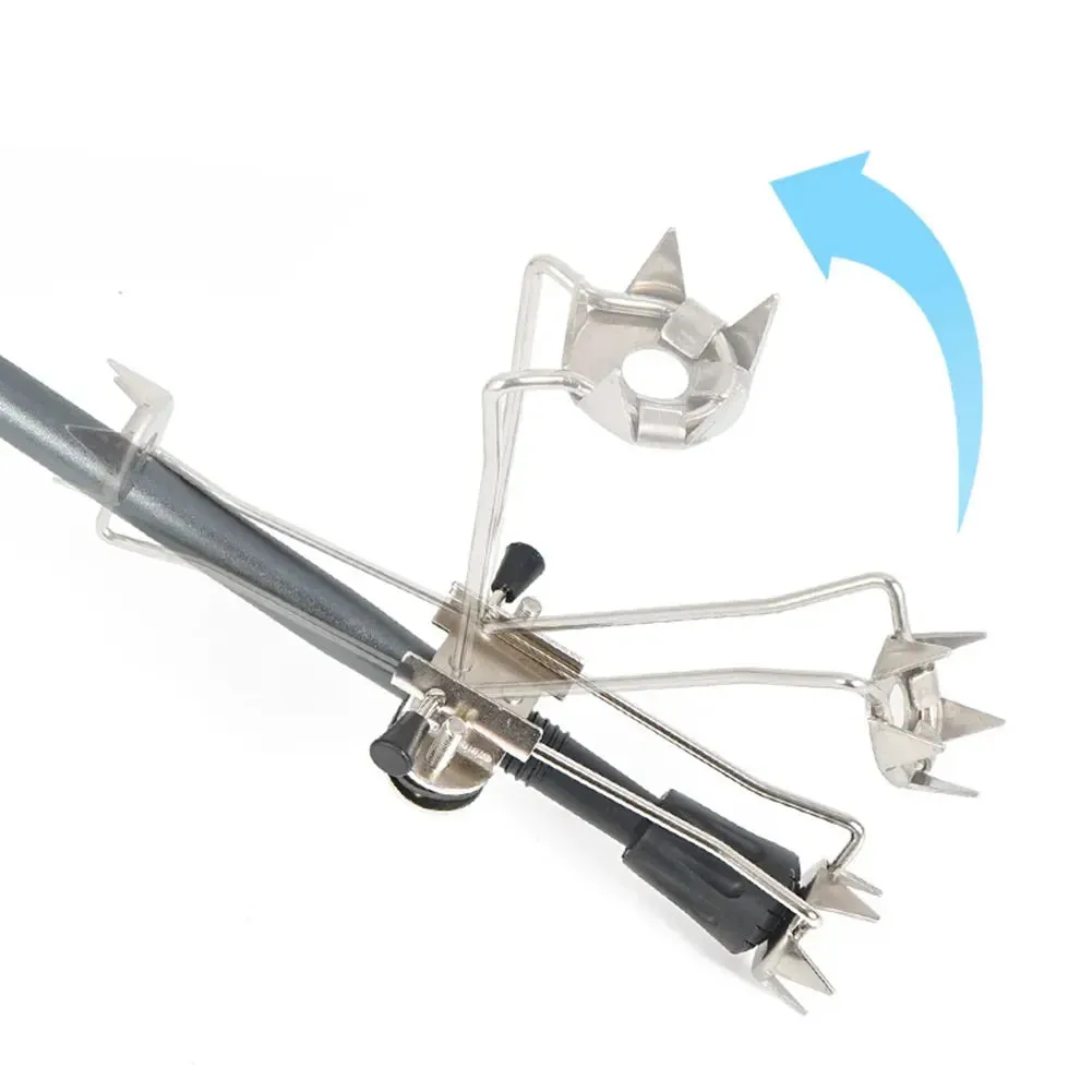 Ice Claw Crampon Stainless Steel Hiking Grip Crutches Anti-skid Non Slip for Winter Outdoor Snow Mountaineering Claw