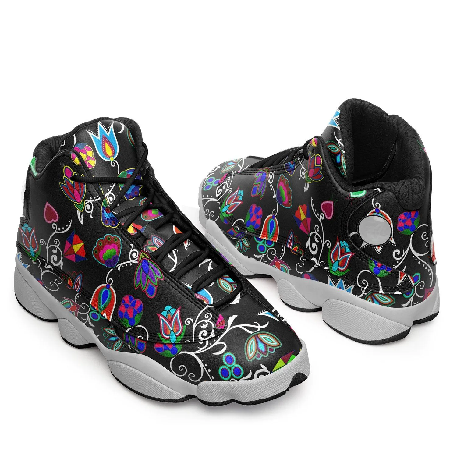Indigenous Paisley - Black Isstsokini Athletic Shoes