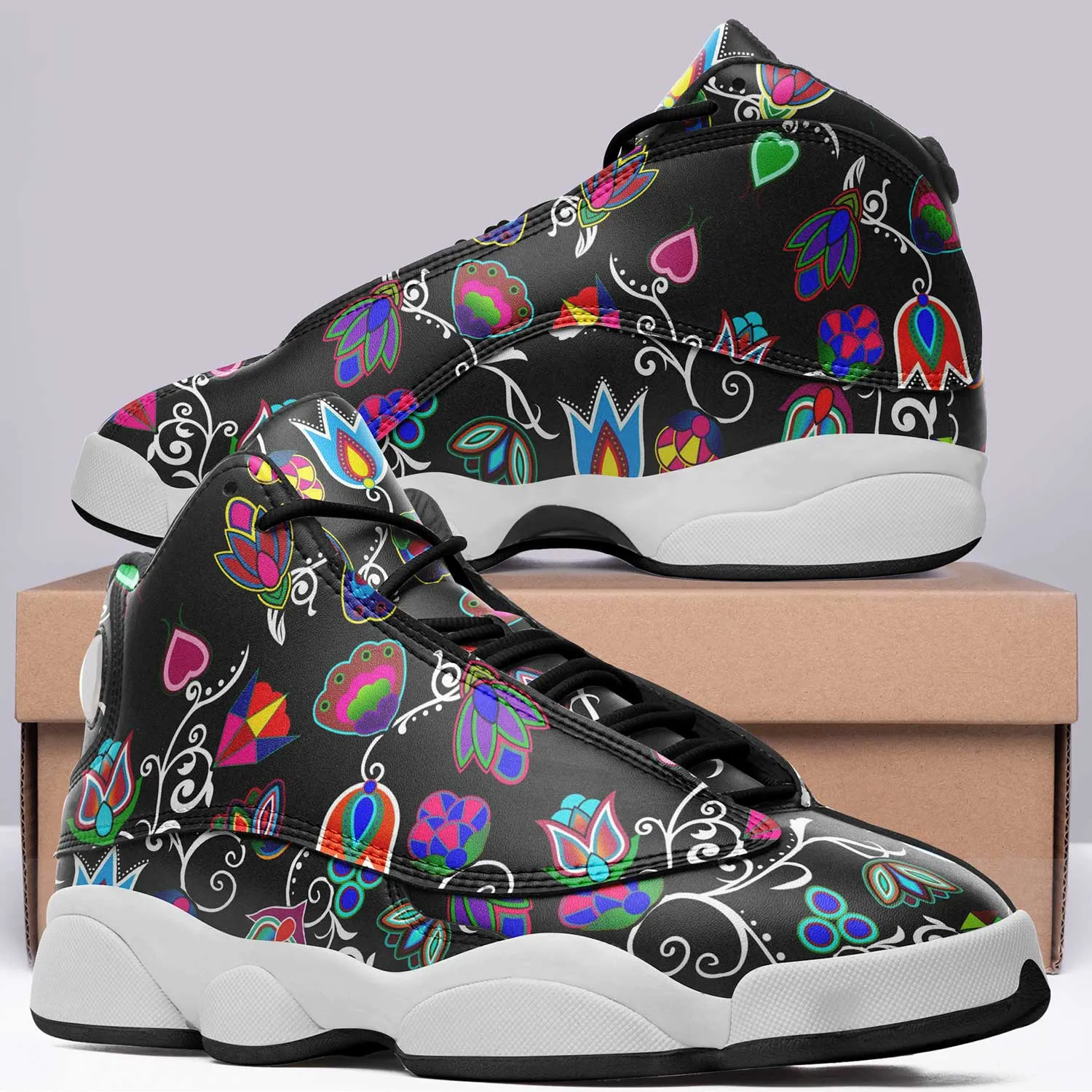 Indigenous Paisley - Black Isstsokini Athletic Shoes