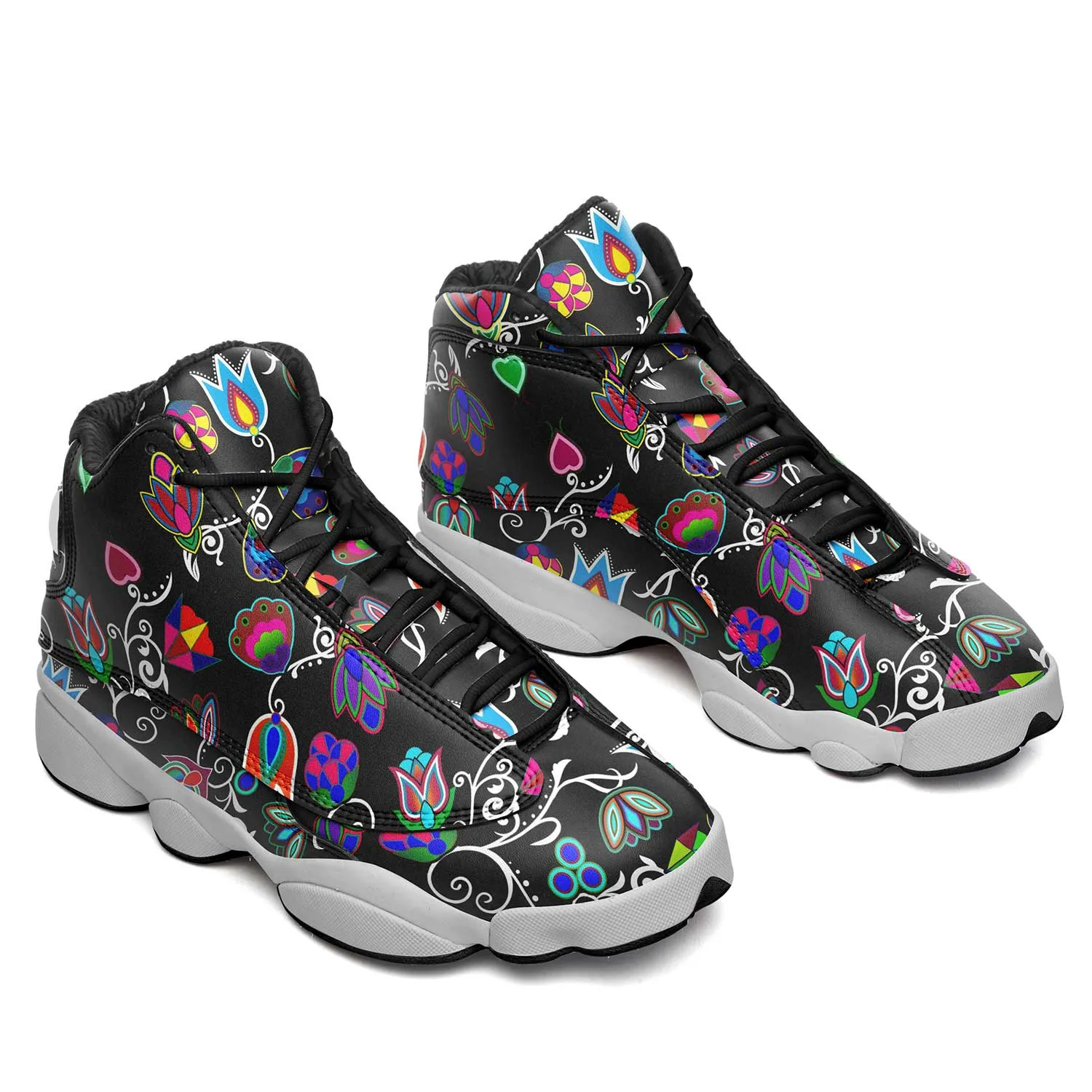 Indigenous Paisley - Black Isstsokini Athletic Shoes