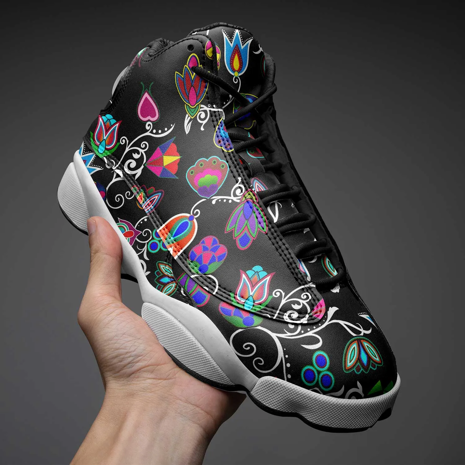 Indigenous Paisley - Black Isstsokini Athletic Shoes