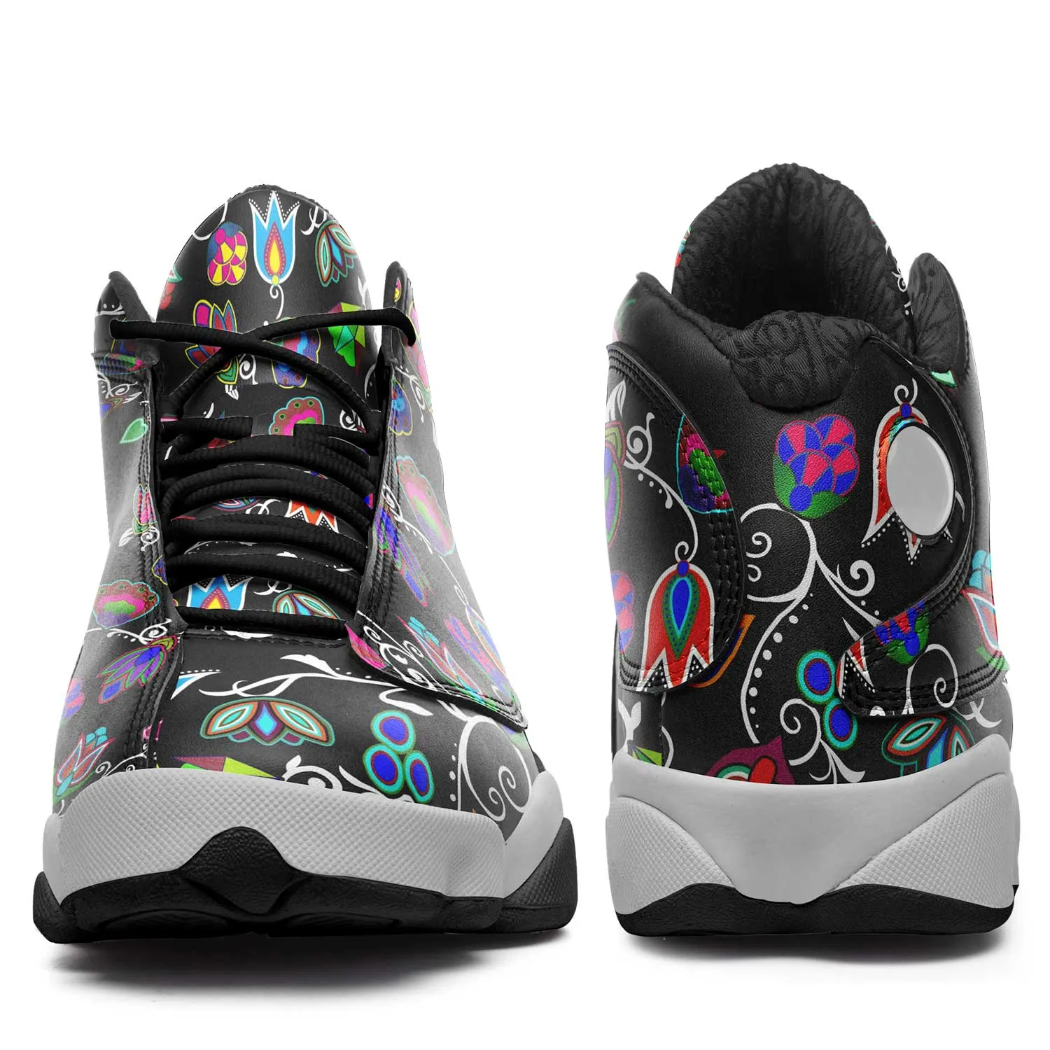 Indigenous Paisley - Black Isstsokini Athletic Shoes
