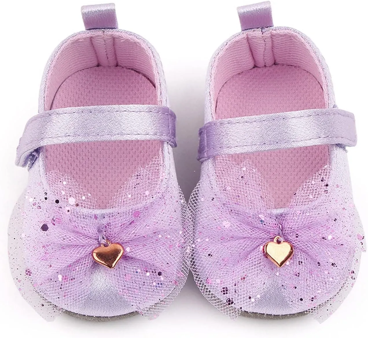 Infant Girls Single Shoes Mesh Bowknot First Walkers Shoes Toddler Sandals Princess Shoes Newborn (Purple, 12-18 Months)