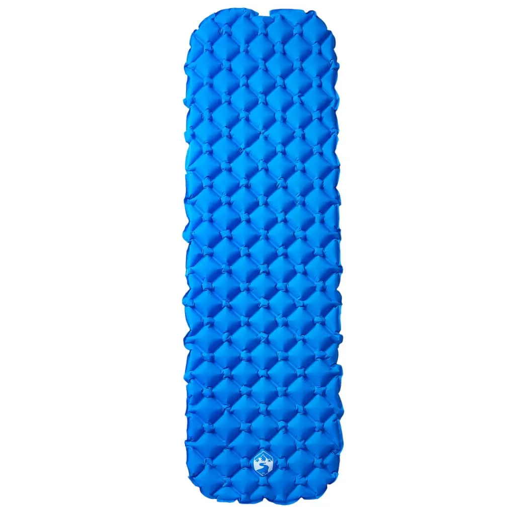 Inflating Camping Mattress 1-Person Blue 190x58x6 cm