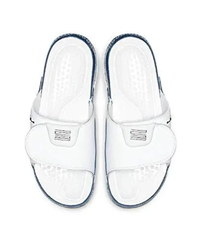 Jordan Nike Men's Hydro XI Retro Slide White/Blue AA1336-102 (Size: 7)
