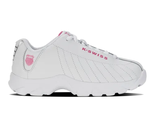 K-Swiss Kids St329 White Shocking Pink Shoes