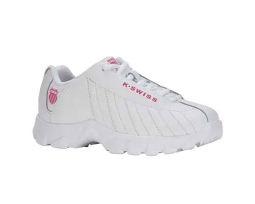 K-Swiss Kids St329 White Shocking Pink Shoes