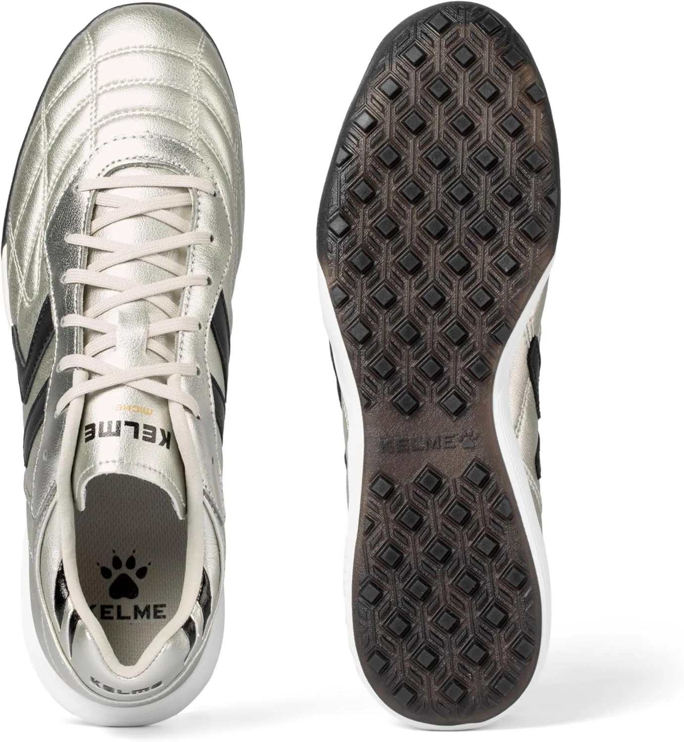 KELME Leather Indoor Soccer Shoes Futsal Turf Soccer Shoes Man Women Football Athletic Sneakers