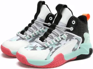 Kid Basketball Shoes Boys Trainers Comfort High Top Sport Sneakers Girls Lace-up Non Slip Breathable Athletics Shoes