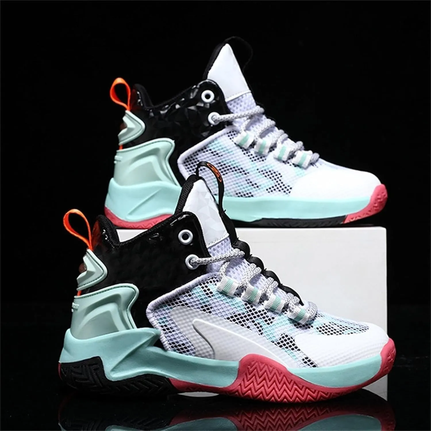 Kid Basketball Shoes Boys Trainers Comfort High Top Sport Sneakers Girls Lace-up Non Slip Breathable Athletics Shoes