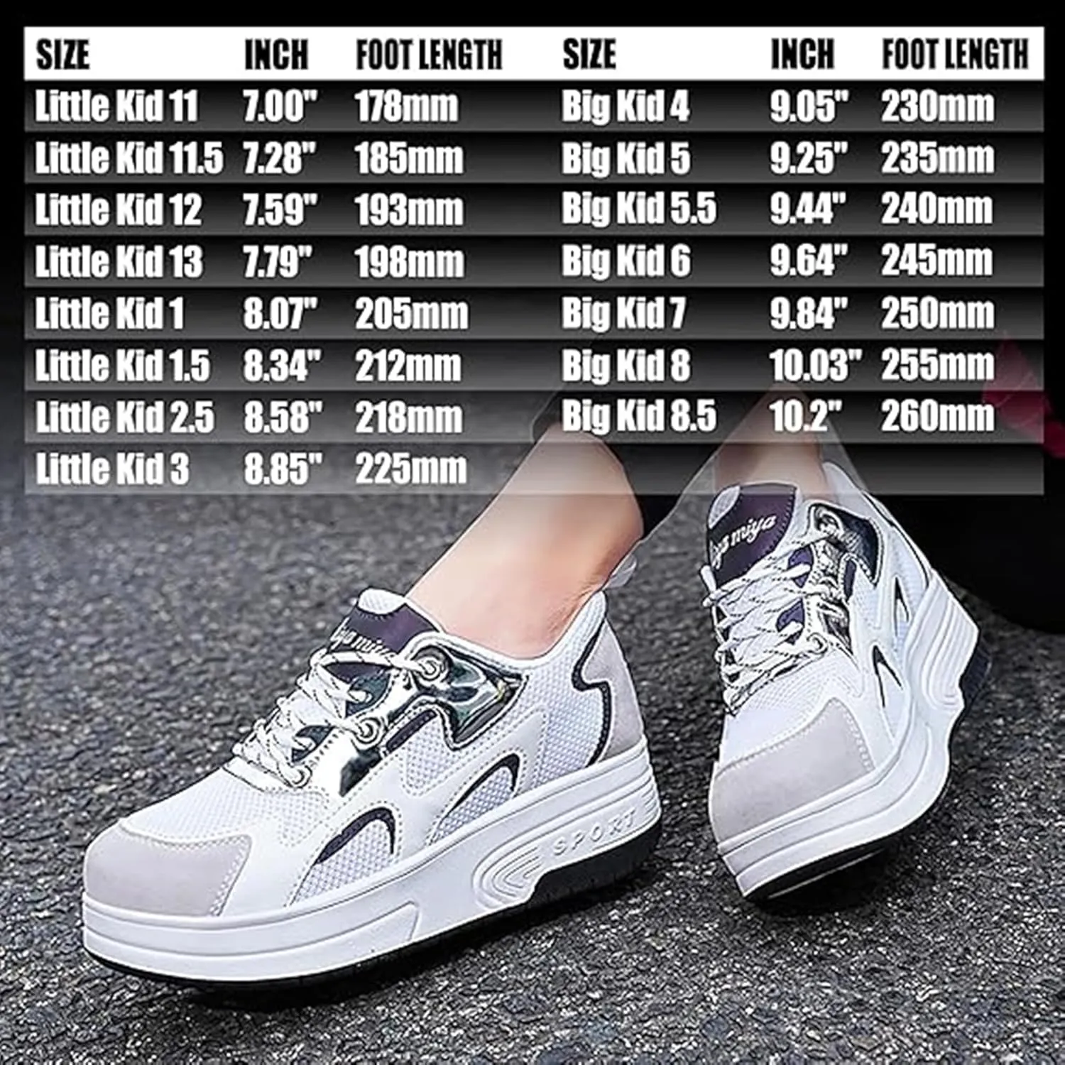 Kids Roller Skate Shoes with Wheels Roller Sneakers for Boys Girls Kids Deformation Wheeled Shoes 