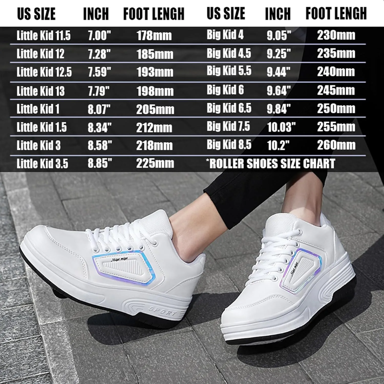Kids Roller Skate Shoes with Wheels Roller Sneakers for Boys Girls Kids Deformation Wheeled Shoes 