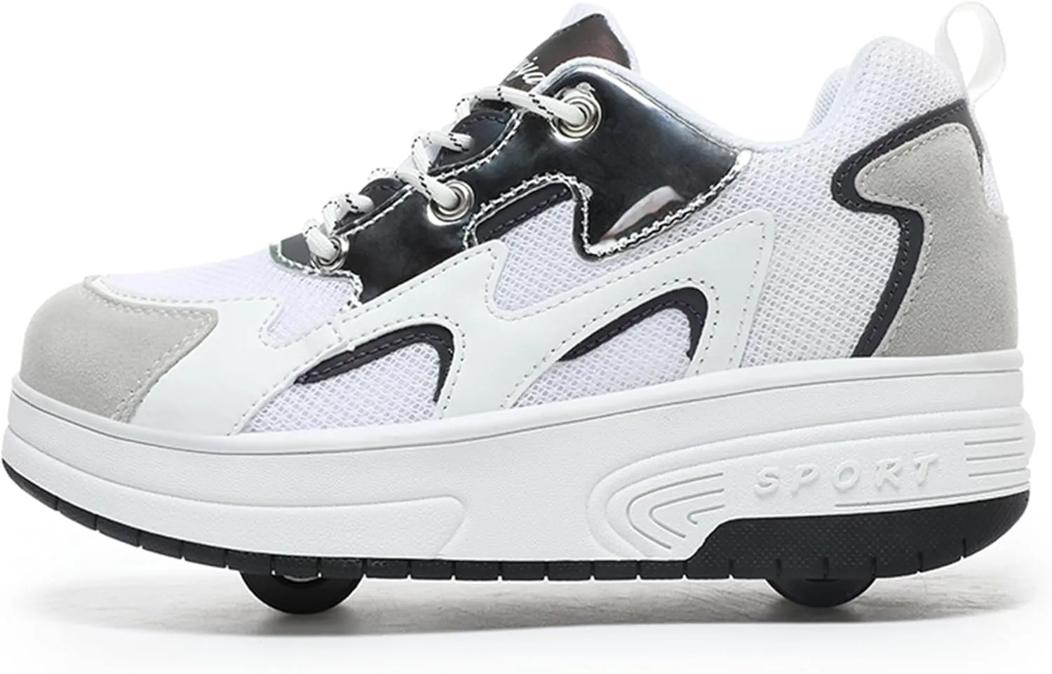 Kids Roller Skate Shoes with Wheels Roller Sneakers for Boys Girls Kids Deformation Wheeled Shoes 