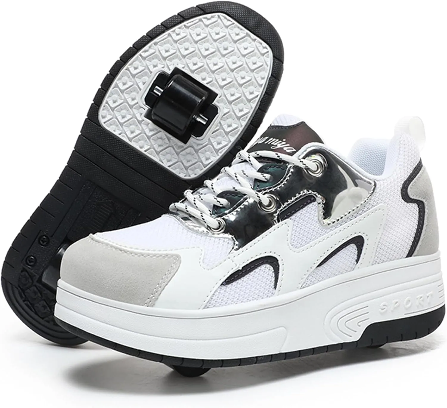 Kids Roller Skate Shoes with Wheels Roller Sneakers for Boys Girls Kids Deformation Wheeled Shoes 