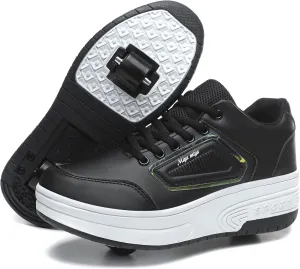 Kids Roller Skate Shoes with Wheels Roller Sneakers for Boys Girls Kids Deformation Wheeled Shoes 