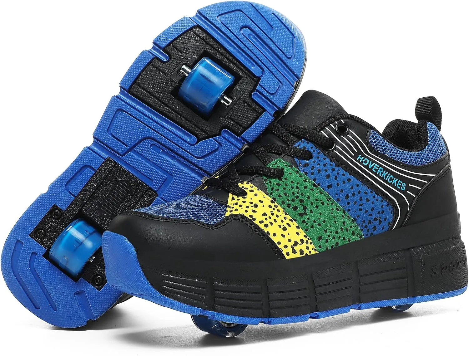 Kids Roller Skate Shoes with Wheels Roller Sneakers for Boys Girls Kids Deformation Wheeled Shoes 