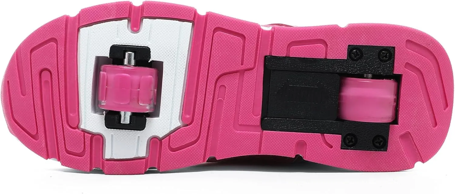 Kids Roller Skate Shoes with Wheels Roller Sneakers for Boys Girls Kids Deformation Wheeled Shoes 